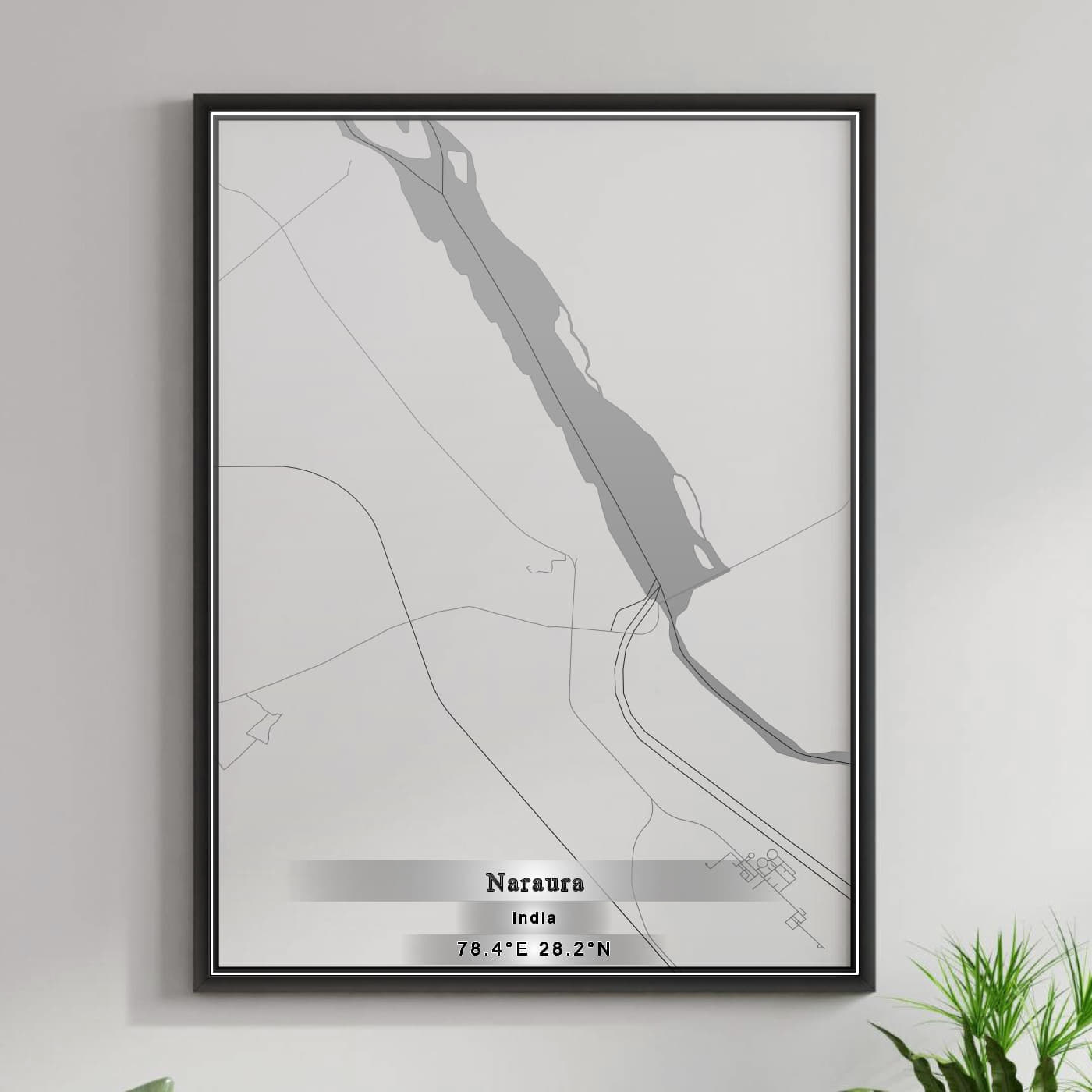 ROAD MAP OF NARAURA, INDIA BY MAPBAKES