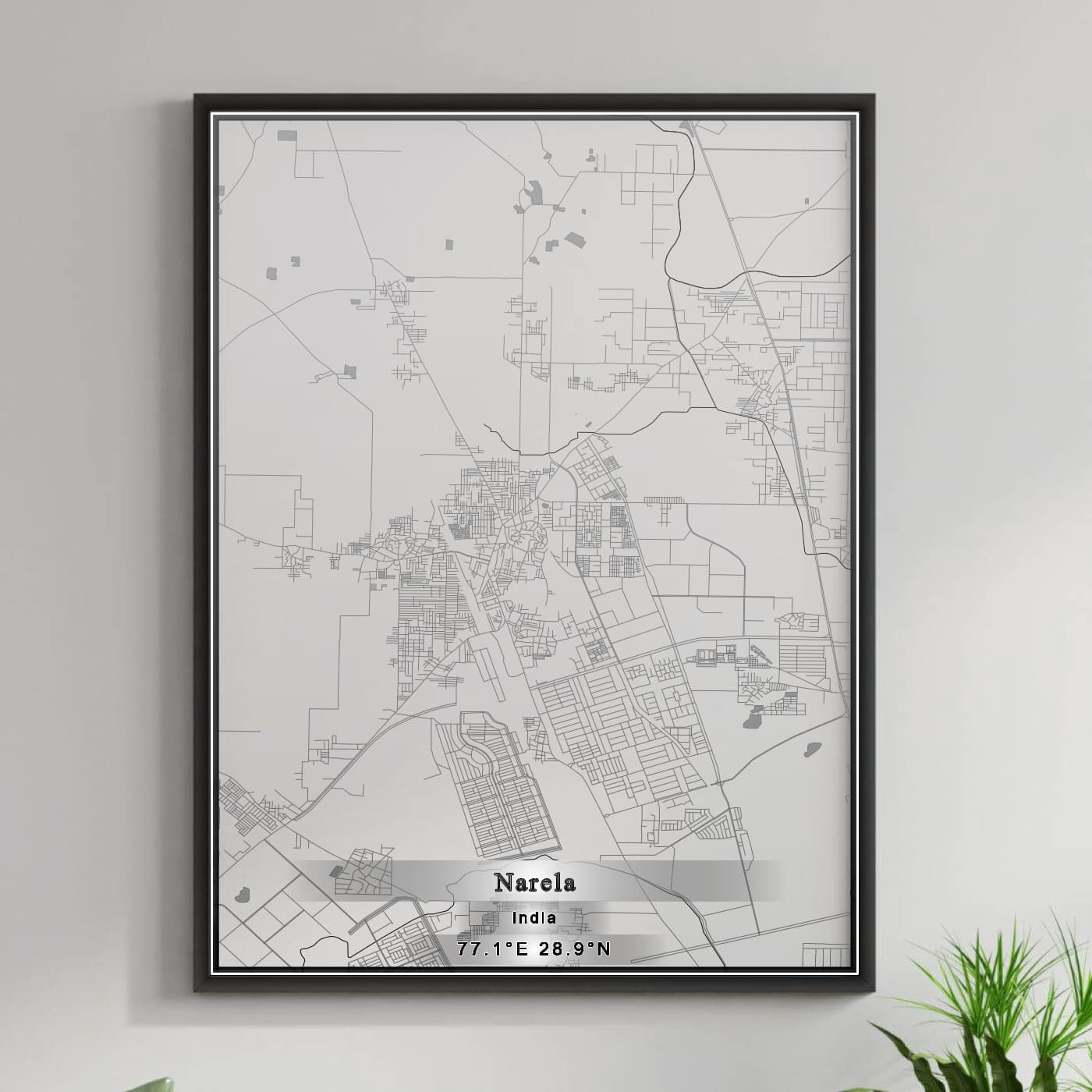 ROAD MAP OF NARELA, INDIA BY MAPBAKES