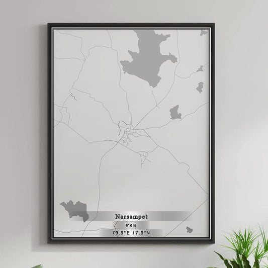 ROAD MAP OF NARSAMPET, INDIA BY MAPBAKES