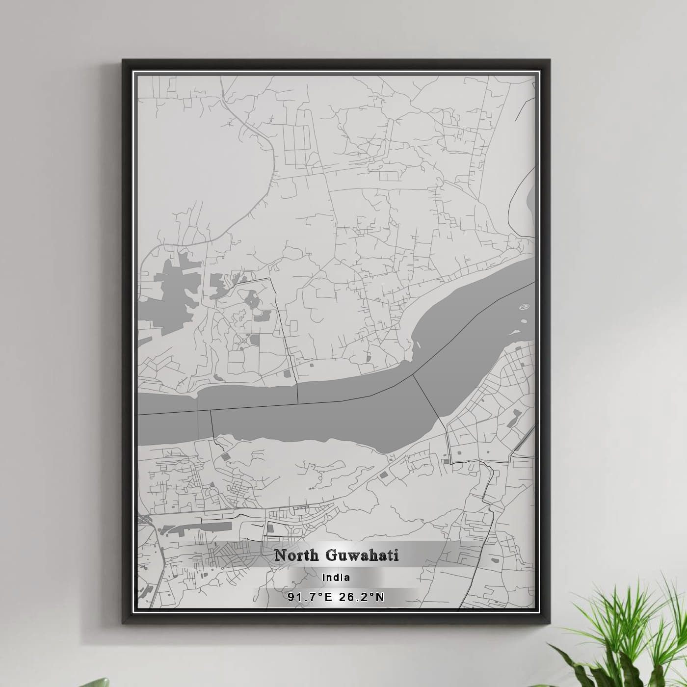 ROAD MAP OF NORTH GUWAHATI, INDIA BY MAPBAKES