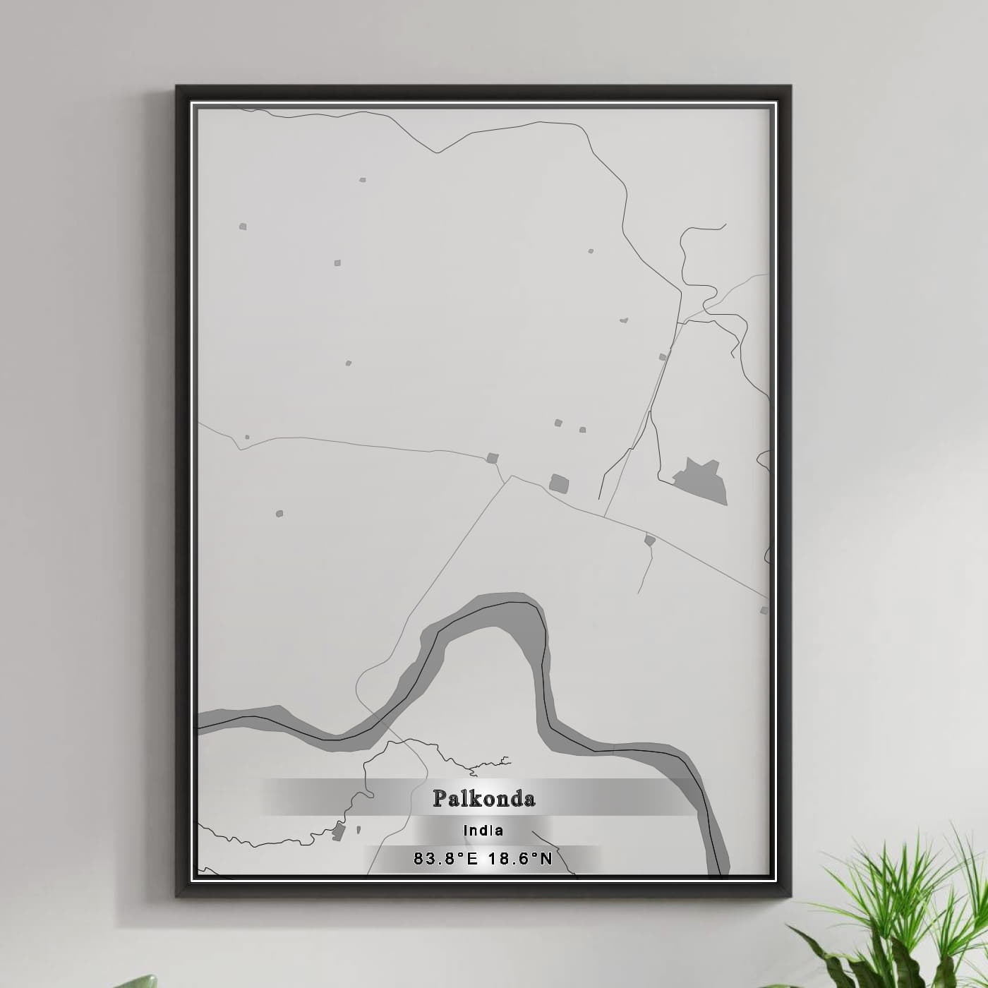 ROAD MAP OF PALKONDA, INDIA BY MAPBAKES