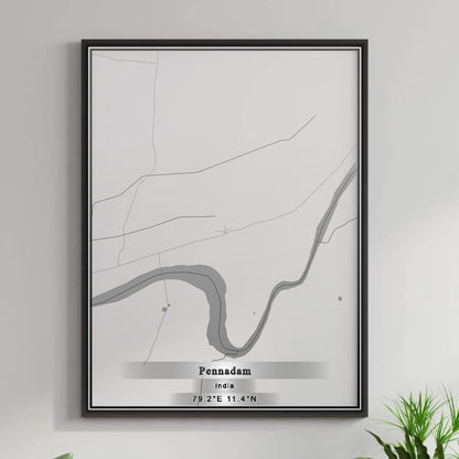 ROAD MAP OF PENNADAM, INDIA BY MAPBAKES