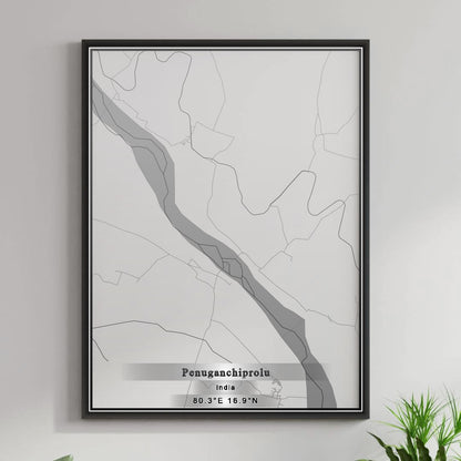 ROAD MAP OF PENUGANCHIPROLU, INDIA BY MAPBAKES