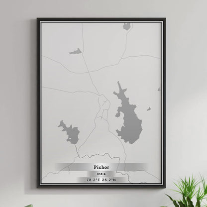 ROAD MAP OF PICHOR, INDIA BY MAPBAKES