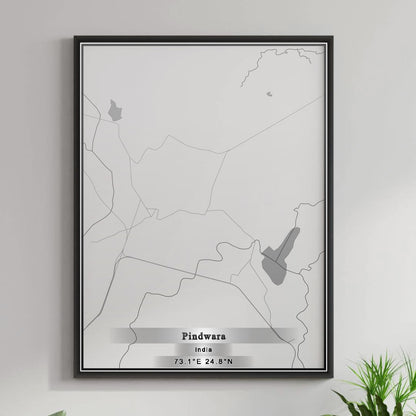 ROAD MAP OF PINDWARA, INDIA BY MAPBAKES