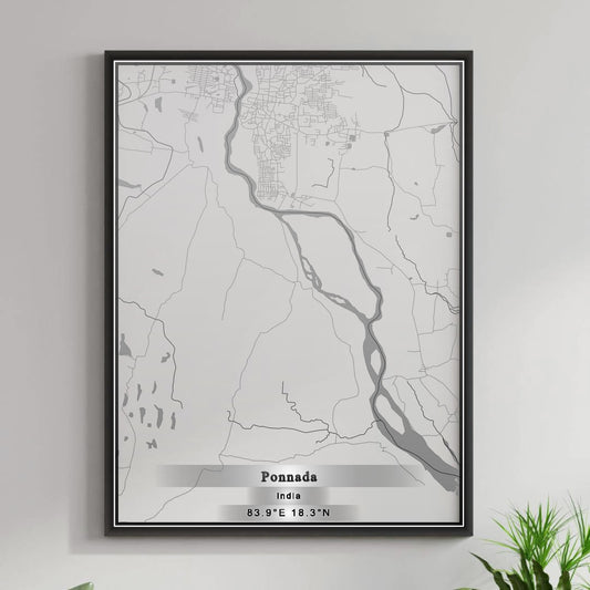 ROAD MAP OF PONNADA, INDIA BY MAPBAKES