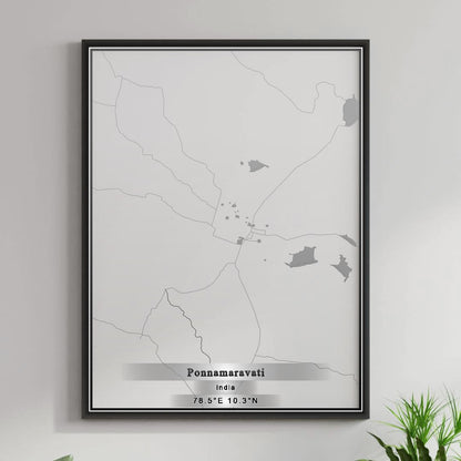 ROAD MAP OF PONNAMARAVATI, INDIA BY MAPBAKES