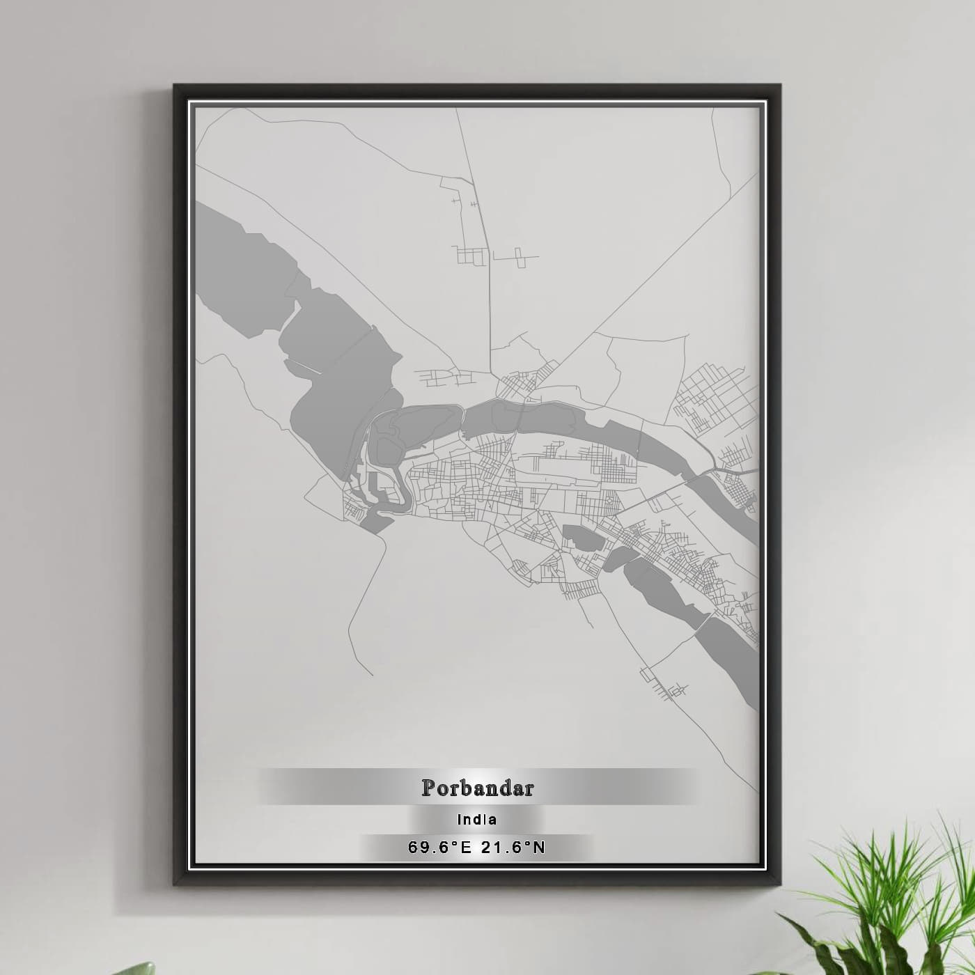 ROAD MAP OF PORBANDAR, INDIA BY MAPBAKES