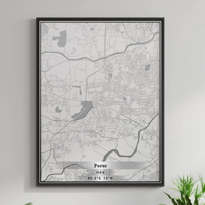 ROAD MAP OF PORUR, INDIA BY MAPBAKES