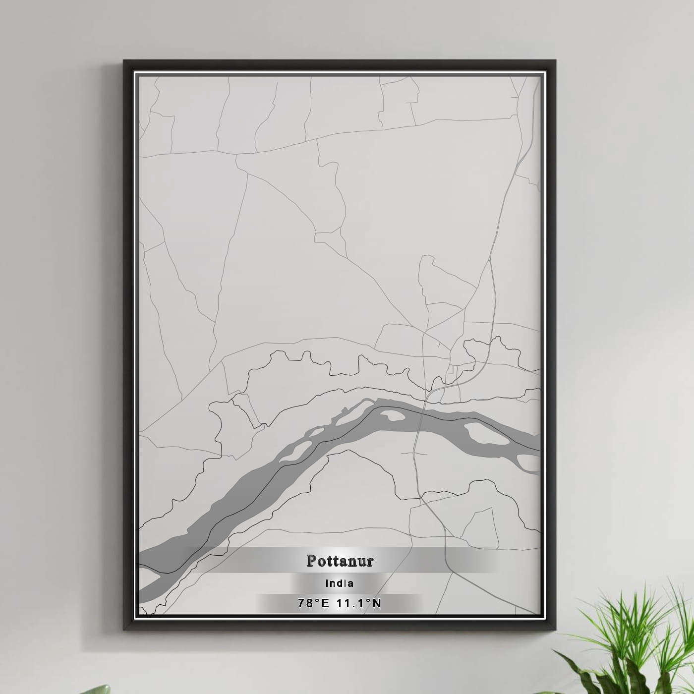 ROAD MAP OF POTTANUR, INDIA BY MAPBAKES