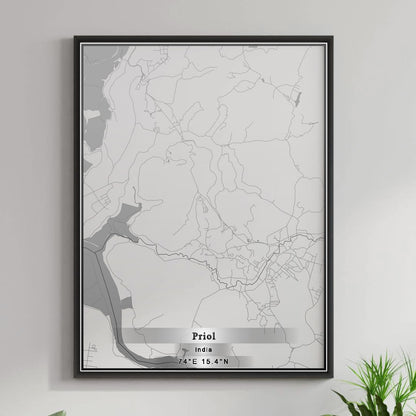 ROAD MAP OF PRIOL, INDIA BY MAPBAKES