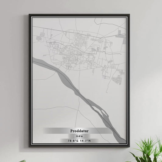 ROAD MAP OF PRODDATUR, INDIA BY MAPBAKES