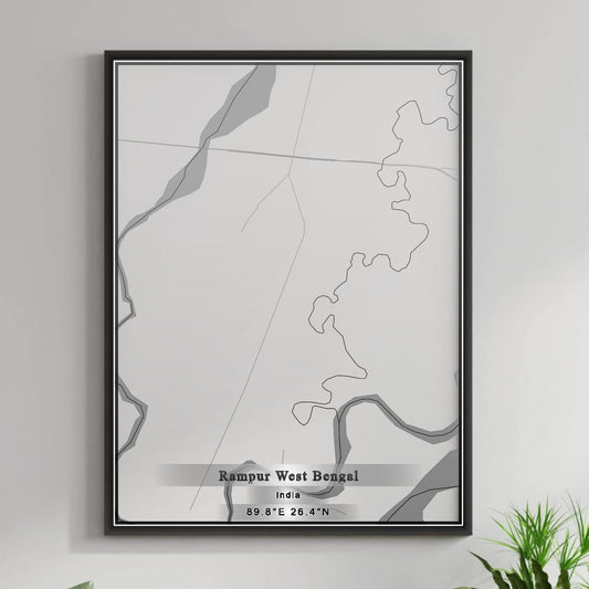 ROAD MAP OF RAMPUR WEST BENGAL, INDIA BY MAPBAKES