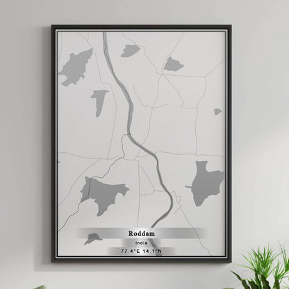 ROAD MAP OF RODDAM, INDIA BY MAPBAKES