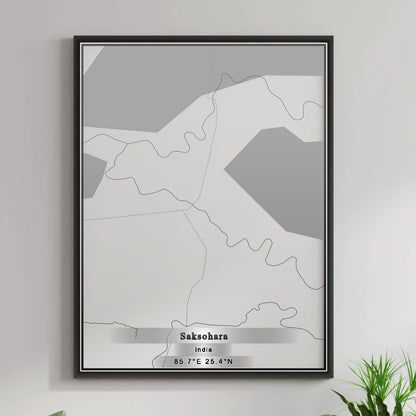 ROAD MAP OF SAKSOHARA, INDIA BY MAPBAKES