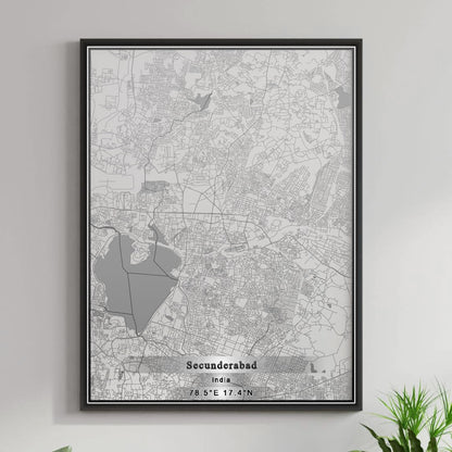 ROAD MAP OF SECUNDERABAD, INDIA BY MAPBAKES