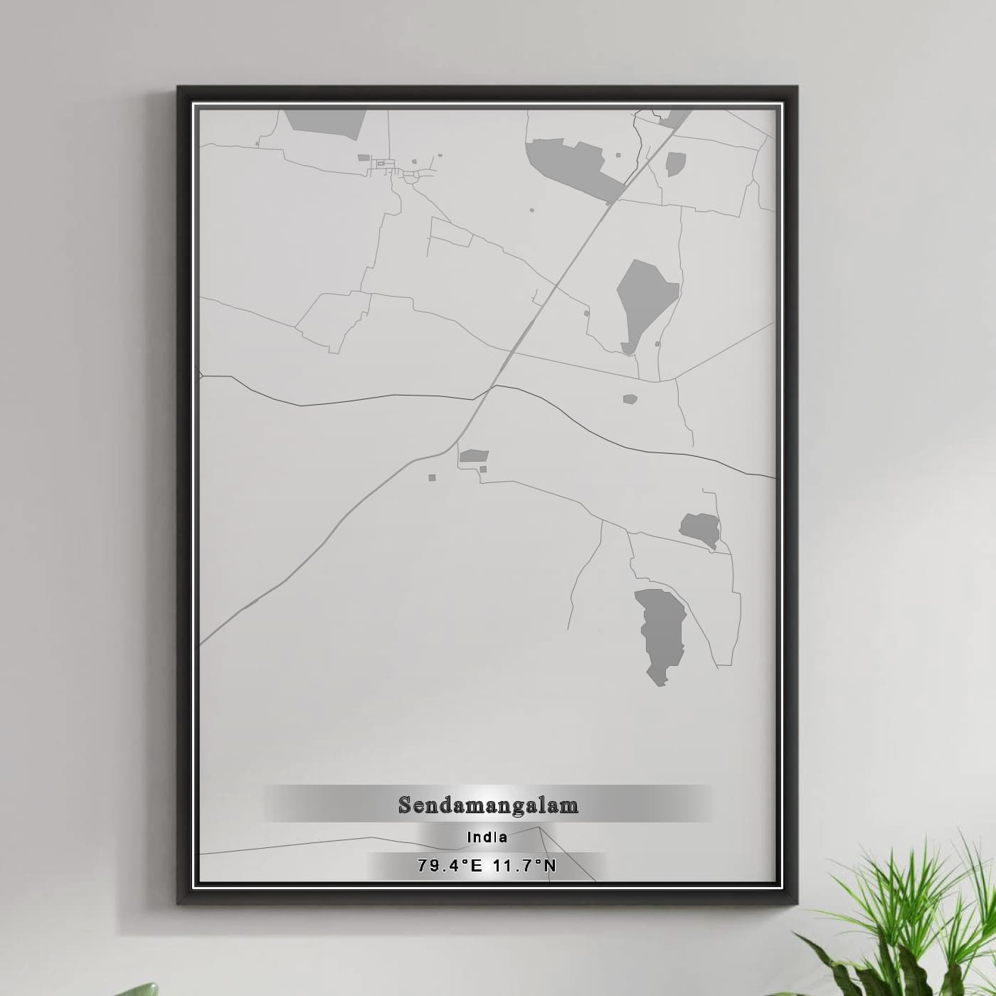 ROAD MAP OF SENDAMANGALAM, INDIA BY MAPBAKES