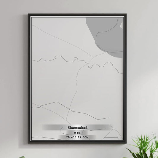 ROAD MAP OF SHAMSABAD, INDIA BY MAPBAKES