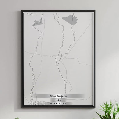 ROAD MAP OF SHENDURJANA, INDIA BY MAPBAKES