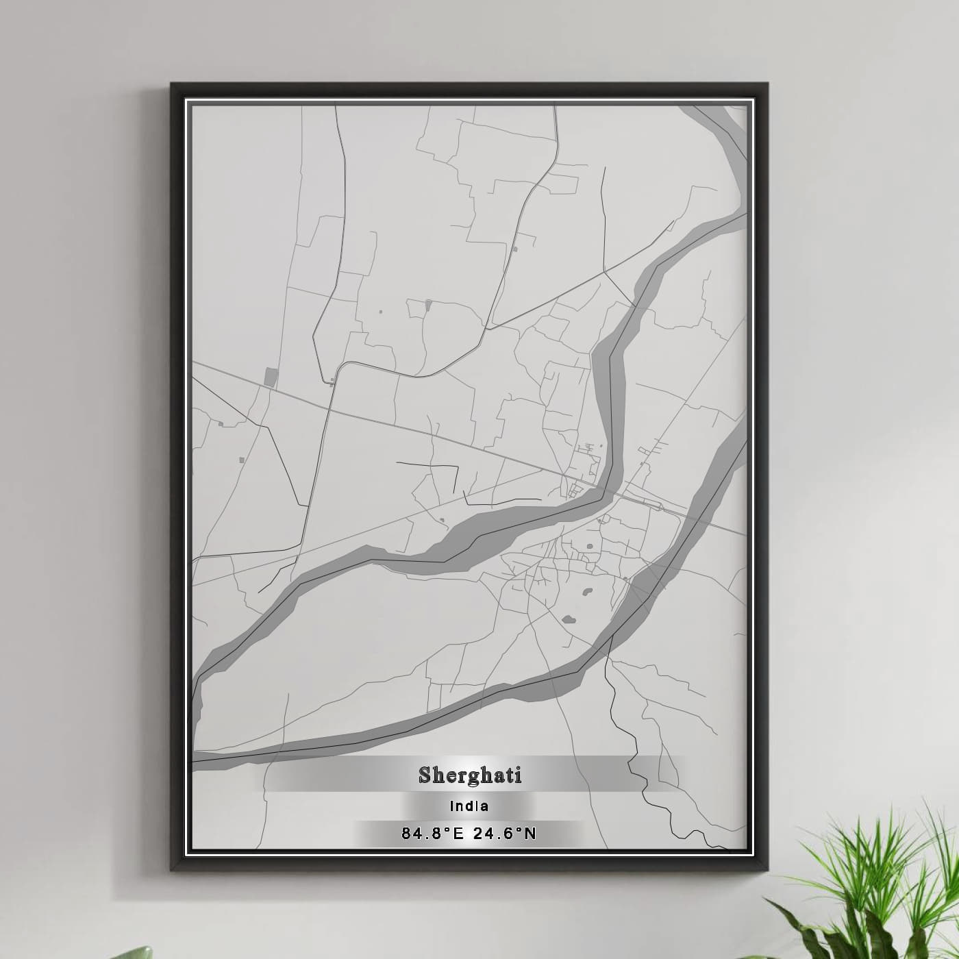 ROAD MAP OF SHERGHATI, INDIA BY MAPBAKES