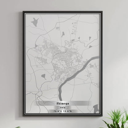 ROAD MAP OF SHIMOGA, INDIA BY MAPBAKES