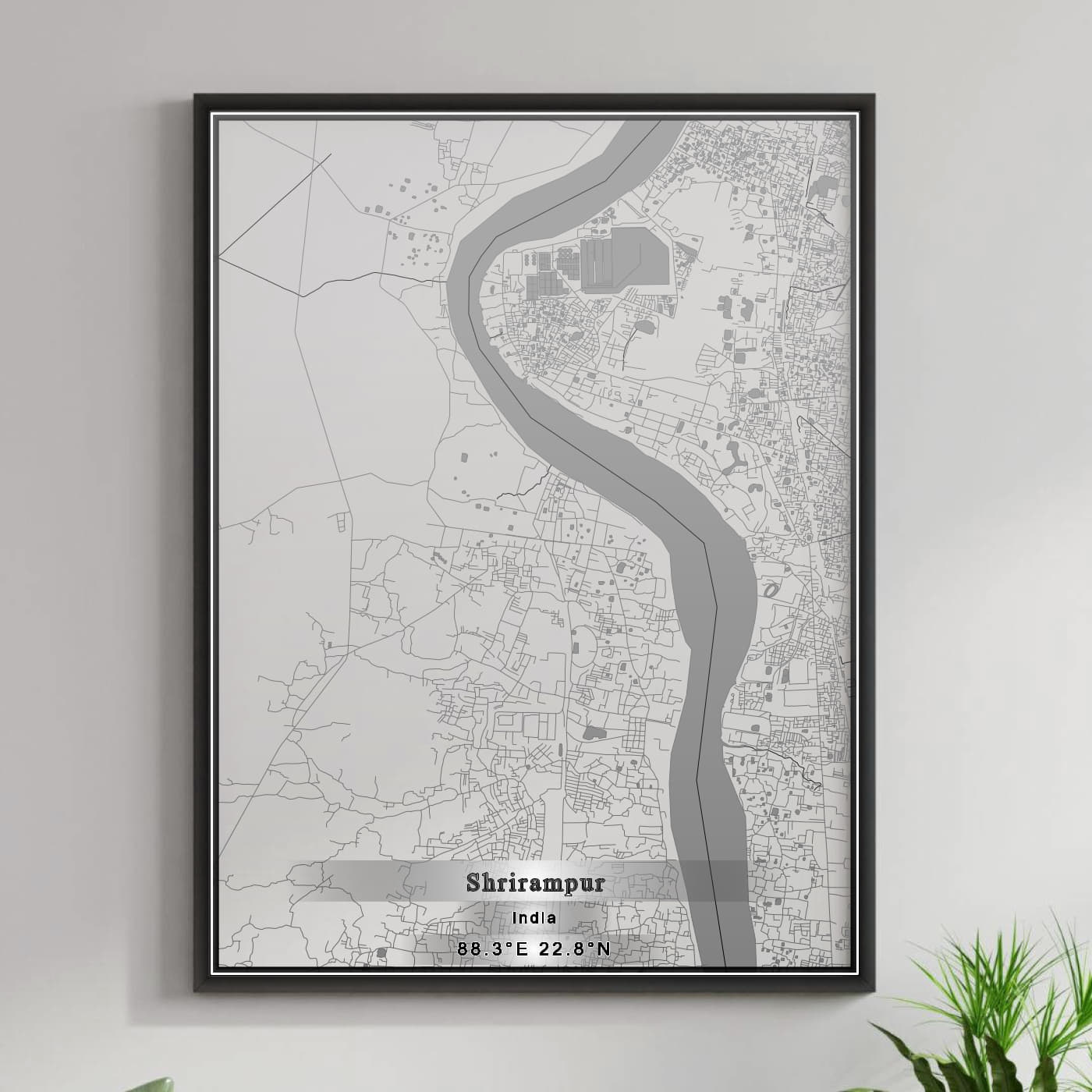 ROAD MAP OF SHRIRAMPUR, INDIA BY MAPBAKES