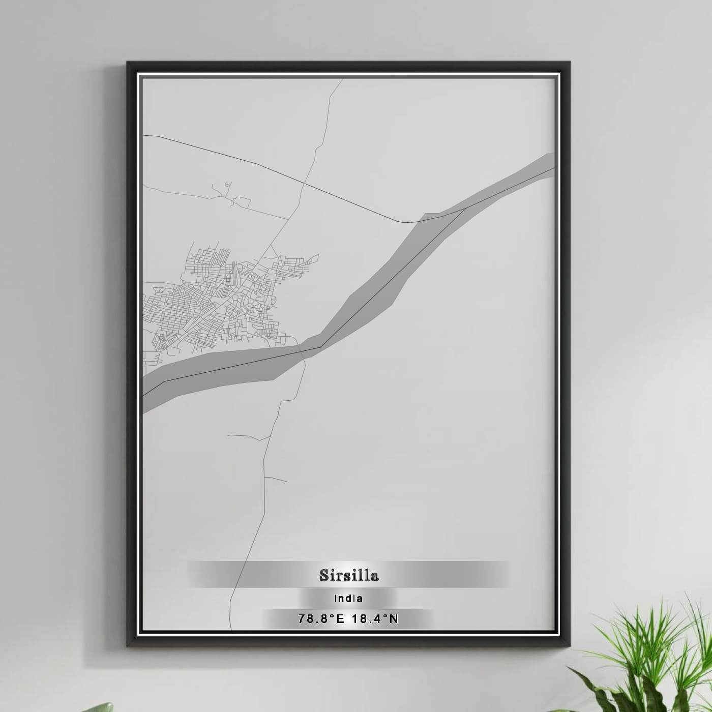 ROAD MAP OF SIRSILLA, INDIA BY MAPBAKES