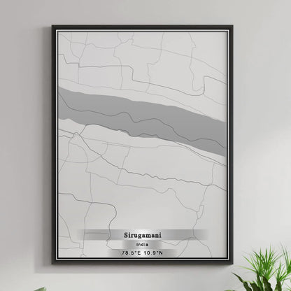 ROAD MAP OF SIRUGAMANI, INDIA BY MAPBAKES