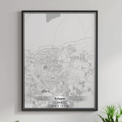 ROAD MAP OF SOLAPUR, INDIA BY MAPBAKES