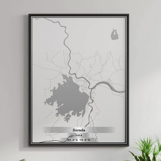 ROAD MAP OF SORADA, INDIA BY MAPBAKES