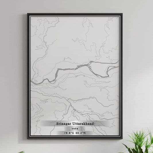 ROAD MAP OF SRINAGAR UTTARAKHAND, INDIA BY MAPBAKES