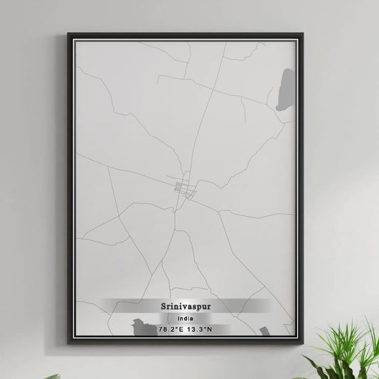 ROAD MAP OF SRINIVASPUR, INDIA BY MAPBAKES