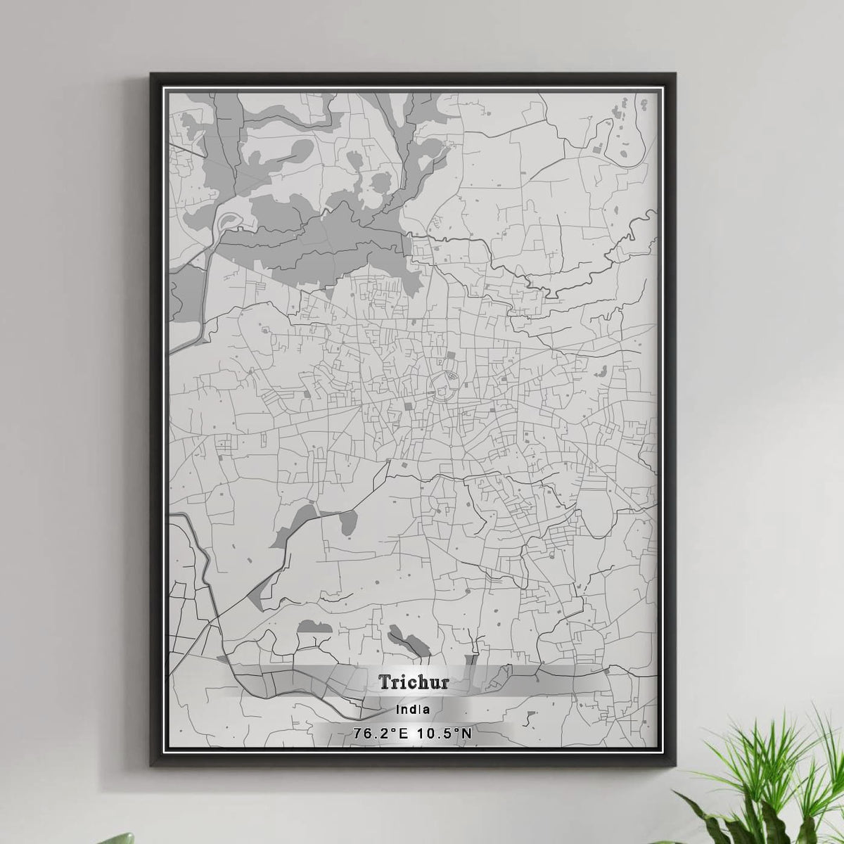 ROAD MAP OF TRICHUR, INDIA BY MAPBAKES
