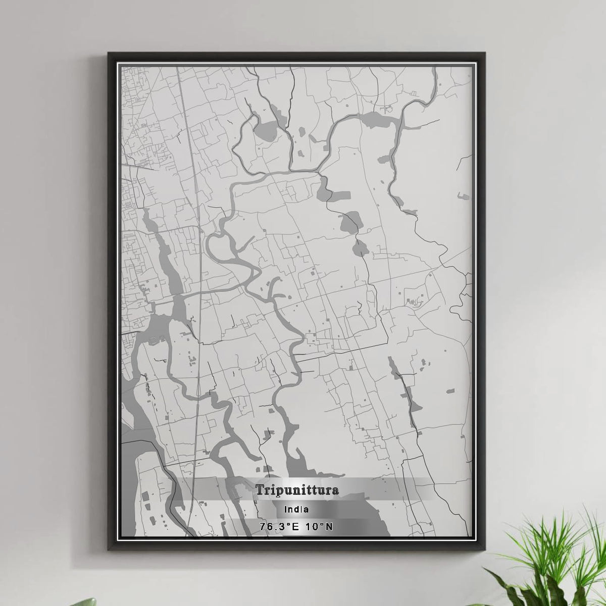 ROAD MAP OF TRIPUNITTURA, INDIA BY MAPBAKES