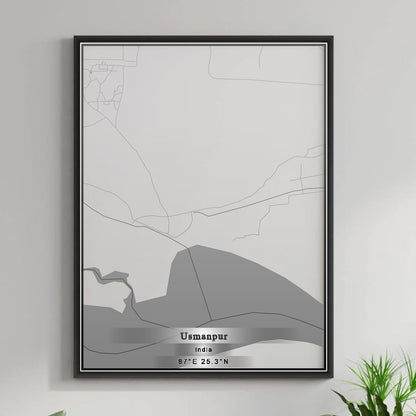 ROAD MAP OF USMANPUR, INDIA BY MAPBAKES