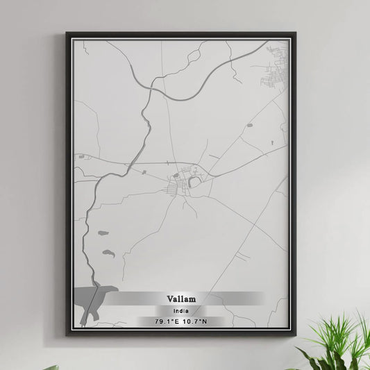 ROAD MAP OF VALLAM, INDIA BY MAPBAKES