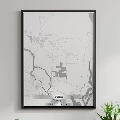 ROAD MAP OF VALLUR, INDIA BY MAPBAKES