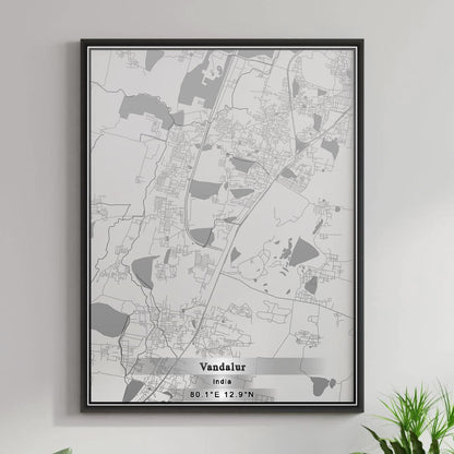 ROAD MAP OF VANDALUR, INDIA BY MAPBAKES