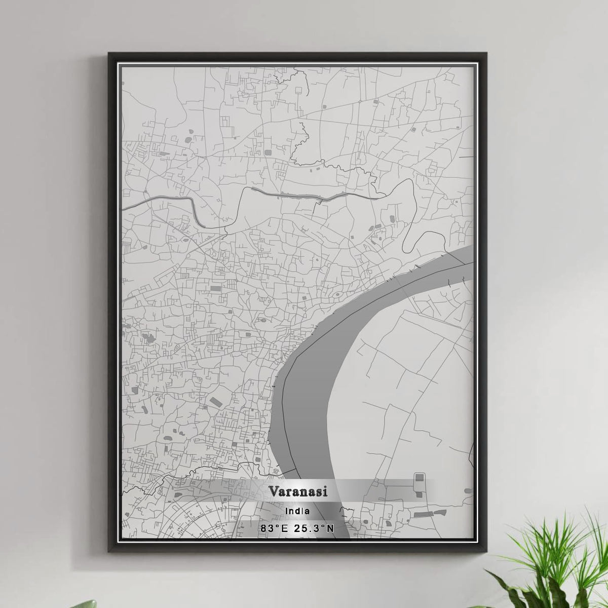ROAD MAP OF VARANASI, INDIA BY MAPBAKES