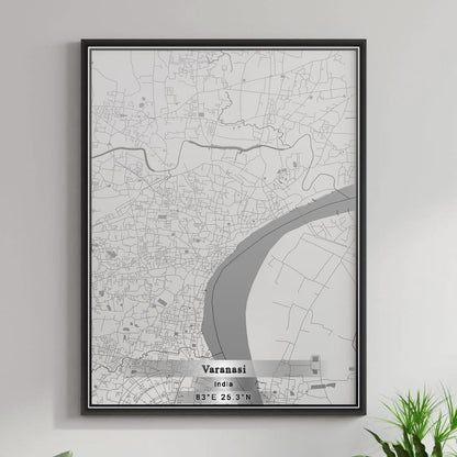 ROAD MAP OF VARANASI, INDIA BY MAPBAKES