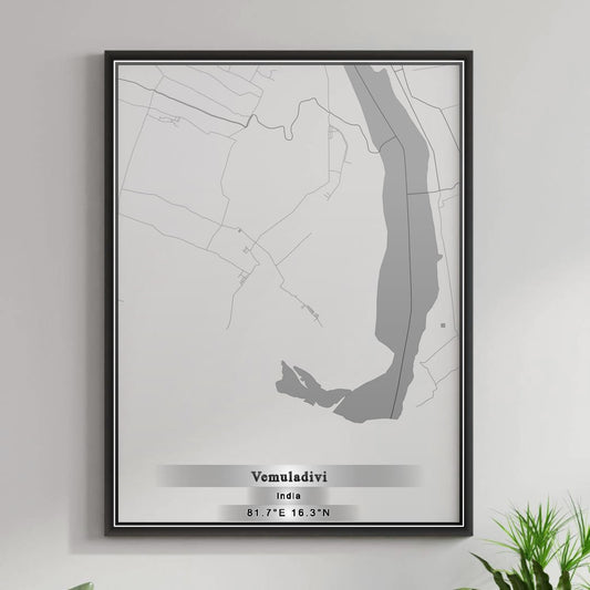 ROAD MAP OF VEMULADIVI, INDIA BY MAPBAKES