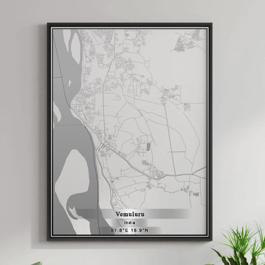 ROAD MAP OF VEMULURU, INDIA BY MAPBAKES