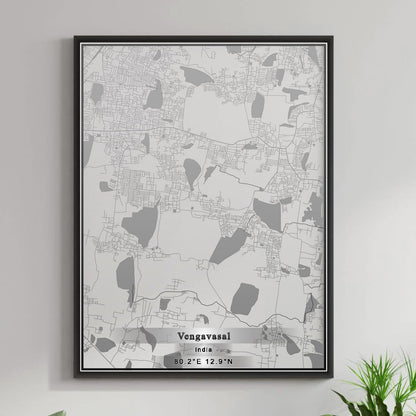 ROAD MAP OF VENGAVASAL, INDIA BY MAPBAKES