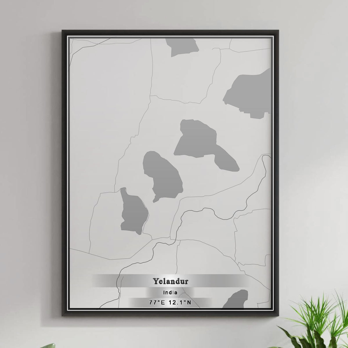 ROAD MAP OF YELANDUR, INDIA BY MAPBAKES