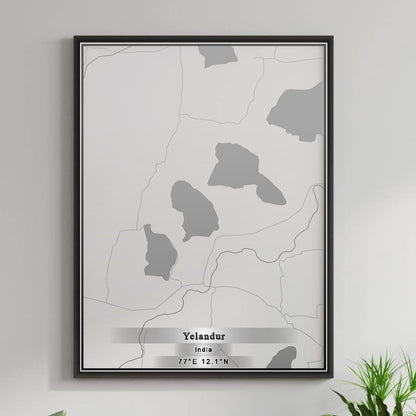 ROAD MAP OF YELANDUR, INDIA BY MAPBAKES
