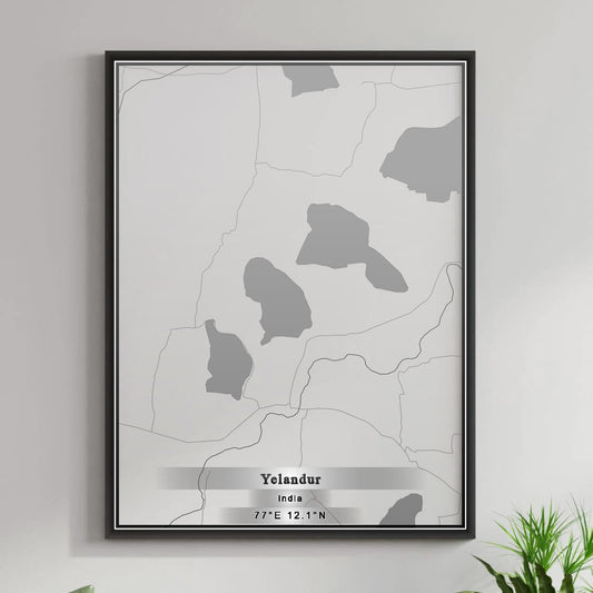 ROAD MAP OF YELANDUR, INDIA BY MAPBAKES