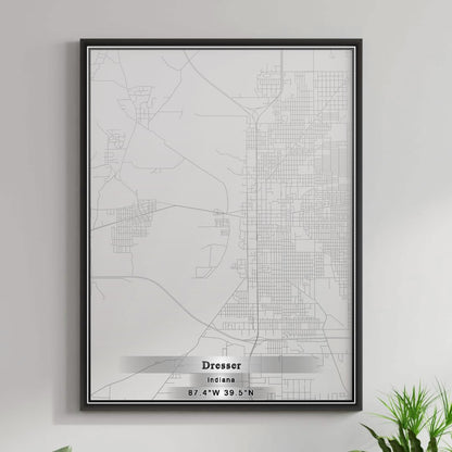 ROAD MAP OF DRESSER, INDIANA BY MAPBAKES