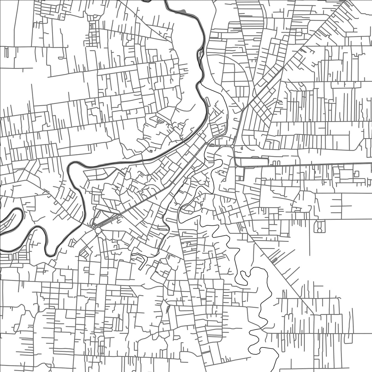 ROAD MAP OF BINJAI, INDONESIA BY MAPBAKES