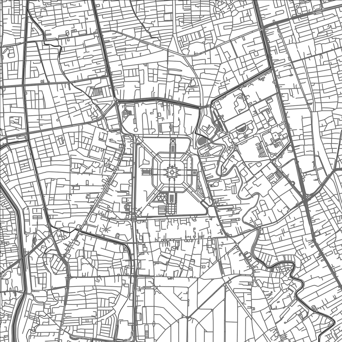 ROAD MAP OF JAKARTA, INDONESIA BY MAPBAKES
