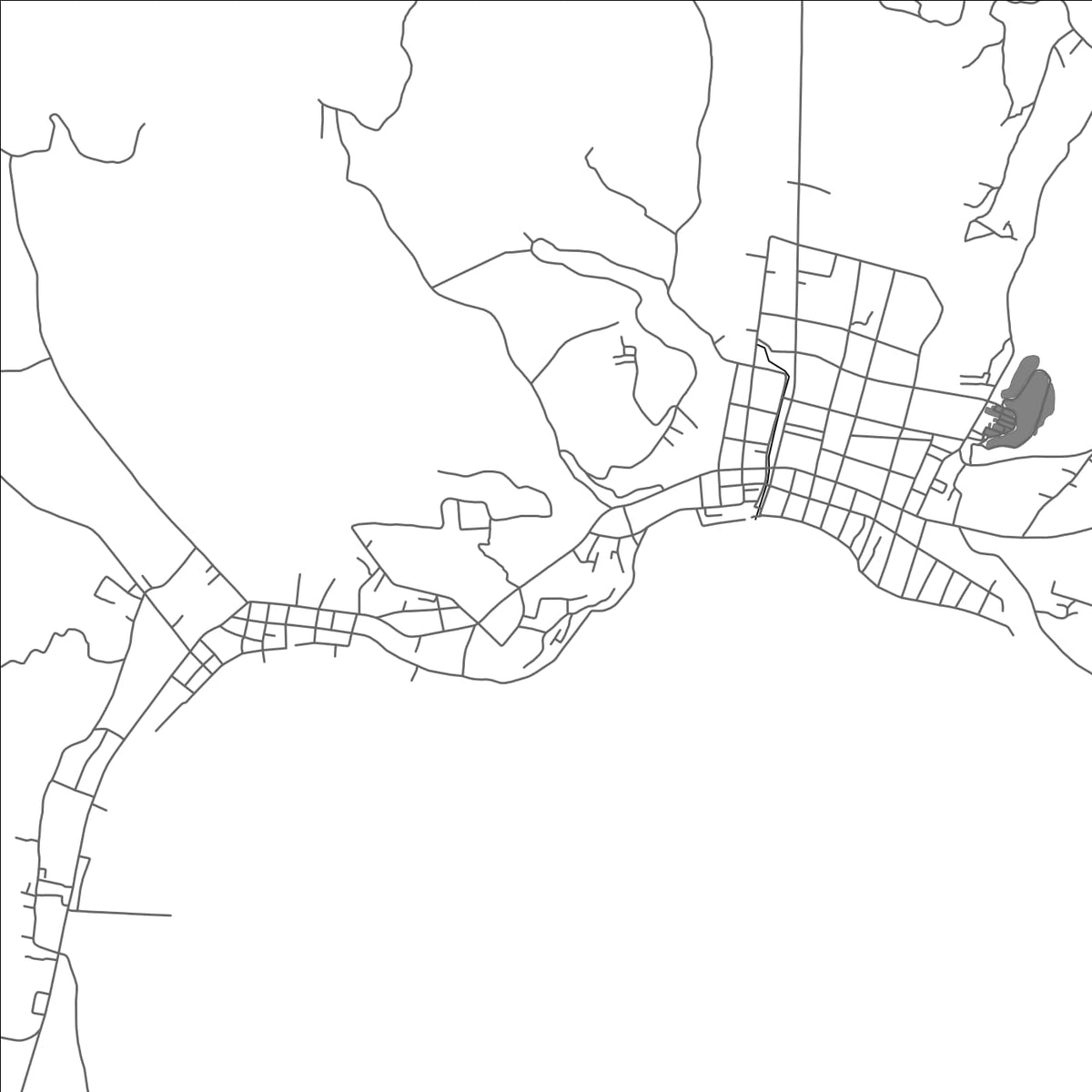ROAD MAP OF MAJENE, INDONESIA BY MAPBAKES